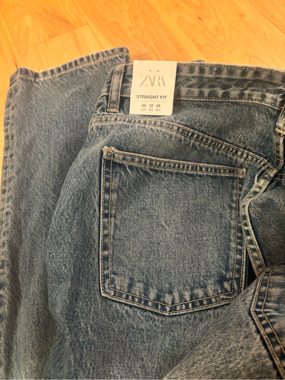 ZARA Straight Leg Jeans — Blue Denim